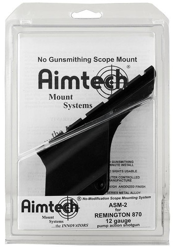 SH19117 Aimtech ASM2 Scope Mount For Remington 870 12 Gauge Dovetail Style Black Hard Coat Anodized Finish Nexgen Outfitters