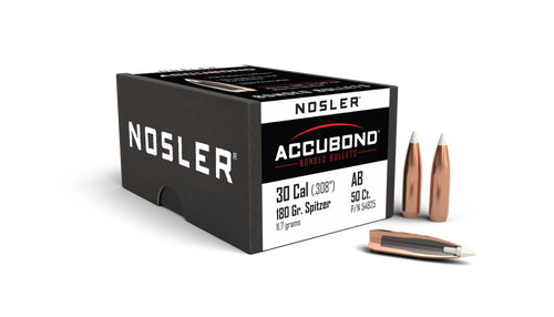 Nosler AccuBond 54825 .30 Cal 180 gr Spitzer Bullets-50cnt Nexgen Outfitters