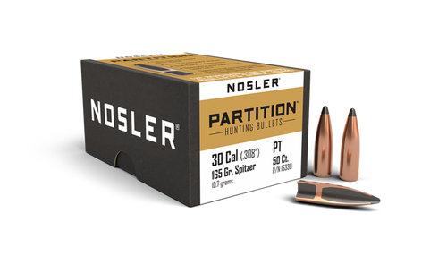 Nosler Partition 16330 .30 Cal 165 gr Spitzer Bullets-50cnt Nexgen Outfitters