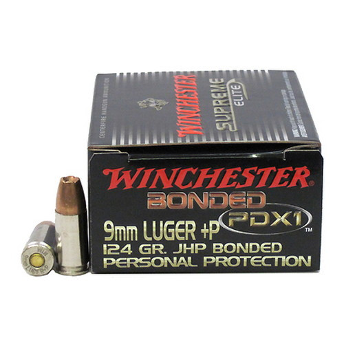 SH57960 Winchester Elite 9mm Luger +P 124 gr Bonded Jacket Hollow Point Per 20 Nexgen Outfitters