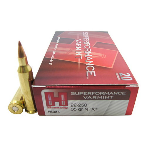 SH72036 Hornady Superperformance Varmint .22-250 Remington 35gr Lead-Free NTX 20Rnd Rifle Ammunition Nexgen Outfitters