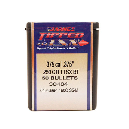 SH74475 Barnes Bullets Tipped Triple-Shock X (TTSX) .375 Cal 250 gr Polymer Tip Boat-Tail Bullets -50cnt Nexgen Outfitters