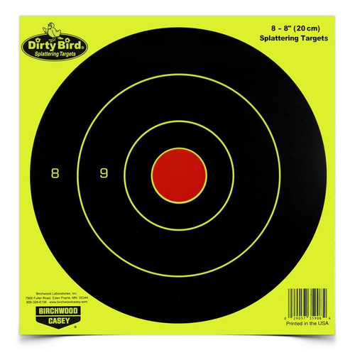 SH79917 Birchwood Casey Dirty Bird 8" Yellow Round Targets - (Per 8) Nexgen Outfitters