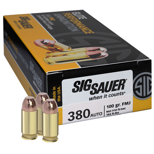 SH96694 Sig Sauer Full Metal Jacket 380 ACP 100 GR FMJ 50Box/20Case Nexgen Outfitters