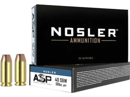 Nosler Assured Stopping Power Target  40 S&W 180 gr JHP 20Rnd Handgun Ammo Nexgen Outfitters
