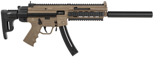 SH118346 German Sport Guns GSG-16 .22LR 16in Black Faux Suppressor Barrel 22+1Rnd Tan Synthetic Adj Stock Semi-Auto Rimfire Rifle Nexgen Outfitters