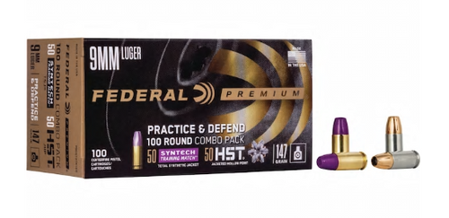 Federal Practice & Defend 9mm Luger 147 gr HST/Synthetic 100 Bx/ 5 Cs