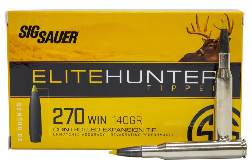 Sig Sauer Elite Hunter Tipped .270 Winchester 140gr Controlled Expansion Tip 20Rnd Rifle Ammunition Nexgen Outfitters