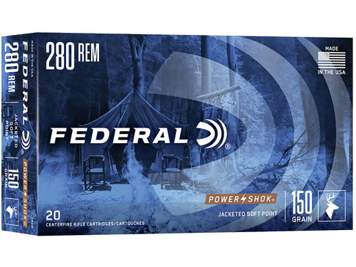 Federal Power-Shok .280 Remington 150gr Jacketed Soft Point 20Rnd Rifle Ammunition Nexgen Outfitters