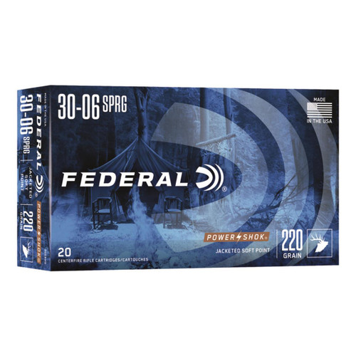 Federal Power-Shok .30-06 Springfield 220gr Jacketed Soft Point 20Rnd Rifle Ammunition Nexgen Outfitters