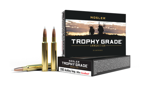 Nosler Trophy Grade .280 Ackley Improved 160gr AccuBond 20Rnd Rifle Ammunition Nexgen Outfitters Nosler Trophy Grade .280 Ackley Improved 160gr AccuBond 20Rnd Rifle Ammunition Nexgen Outfitters