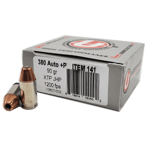 Underwood Ammo eXtreme Terminal .380 Auto +P 90gr Hornady XTP Jacketed Hollow Point Bullet 20Rnd Handgun Ammunition Nexgen Outfitters