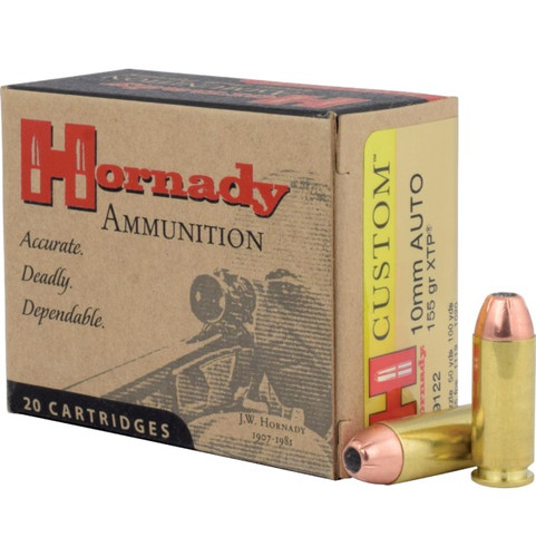Hornady Custom 10mm Auto 155gr XTP 20Rnd Handgun Ammunition Nexgen Outfitters