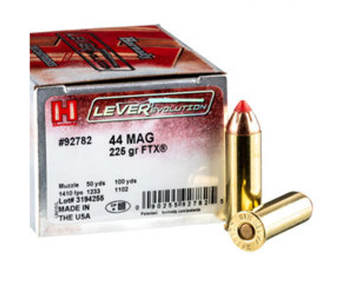 Hornady LEVERevolution .44 Remington Mag 225gr FTX 20Rnd Handgun Ammunition Nexgen Outfitters