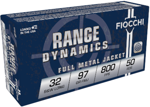 Fiocchi Range Dynamics .32 S&W Long 97gr Full Metal Jacket 50Rnd Handgun Ammunition Nexgen Outfitters