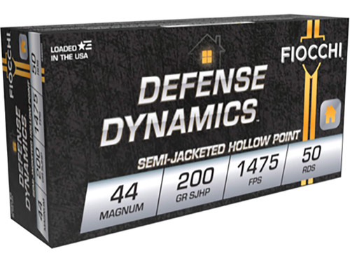Fiocchi Defense Dynamics .44 Remington Mag 200gr Semi Jacketed Hollow Point 50Rnd Handgun Ammunition Nexgen Outfitters