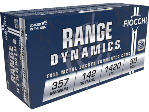 Fiocchi Range Dynamics .357 Magnum 142gr FMJ Truncated Cone 50Rnd Handgun Ammunition Nexgen Outfitters