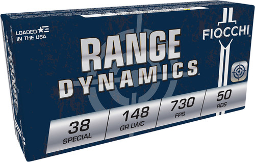 Fiocchi Range Dynamics .38 Special 148gr Lead Wadcutter 50Rnd Handgun Ammunition Nexgen Outfitters