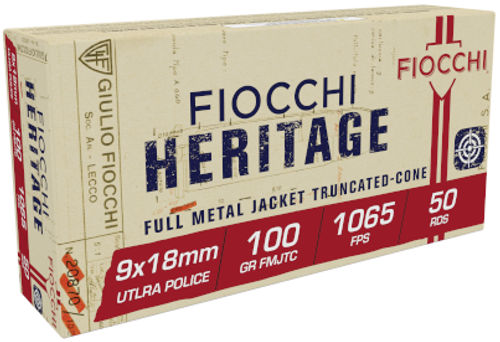 Fiocchi Classic Specialty 9x18mm Ultra Police 100gr FMJ Trunctated Cone 50Rnd Handgun Ammunition Nexgen Outfitters