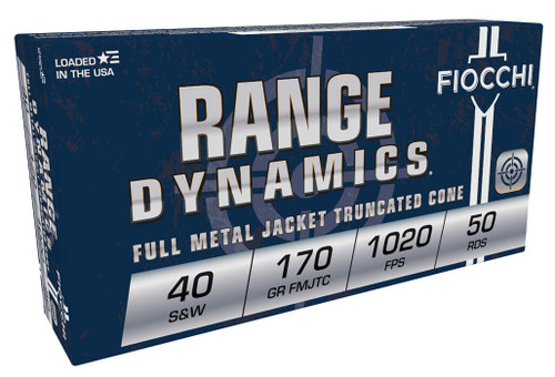 Fiocchi Range Dynamics .40 S&W 170gr FMJ Truncated Cone 50Rnd Handgun Ammunition Nexgen Outfitters