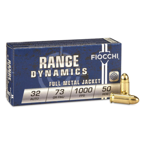 Fiocchi Range Dynamics 7.65mm Browning (32 Auto) 73gr Full Metal Jacket 50Rnd Handgun Ammunition Nexgen Outfitters