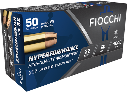 Fiocchi Hyperformance Defense 7.65mm Browning  (32 Auto) 60gr Extreme Terminal Performance Hollow 50Rnd Handgun Ammunition Nexgen Outfitters