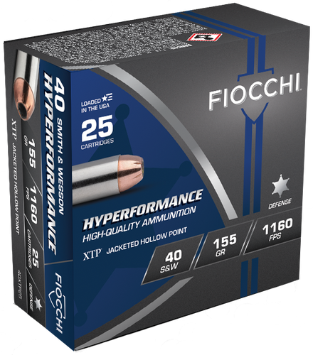 Fiocchi Hyperformance Defense .40 S&W 155gr Extreme Terminal Performance Hollow 25Rnd Handgun Ammunition Nexgen Outfitters
