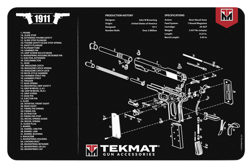 SH124452 TekMat 1911 Parts Diagram 11"x17" Original Cleaning Mat Nexgen Outfitters