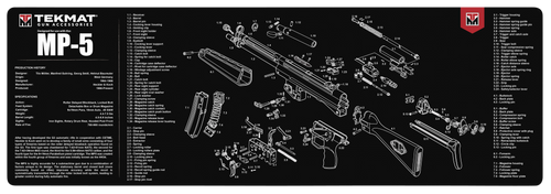 SH124481 TekMat HK MP5 Parts Diagram 12"x36" Original Cleaning Mat Nexgen Outfitters