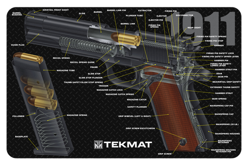 SH117818 TekMat 1911 3D Cutaway 11"x17" Original Cleaning Mat Nexgen Outfitters