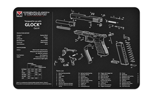 RPVTEKR17-GLOCK-G4 TekMat Glock Gen4 11"x17" Armorers Bench Mat Nexgen Outfitters