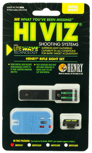 SSO25944 HiViz HHVS41 LITEWAVE Henry Fiber Optic Red/Green/White Adjustable Rear Rifle Sight Set Nexgen Outfitters
