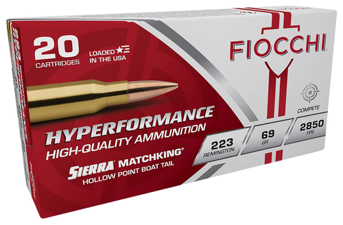 Fiocchi Exacta .223 Rem 69gr 20Rnd Sierra MatchKing Hollow Point Boat-Tail Centerfire Rifle Ammo Nexgen Outfitters