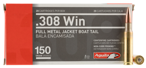 SH44462 Aguila Ammunition .308 Winchester 150gr Full Metal Jacket 20rnd Rifle Ammo Nexgen Outfitters
