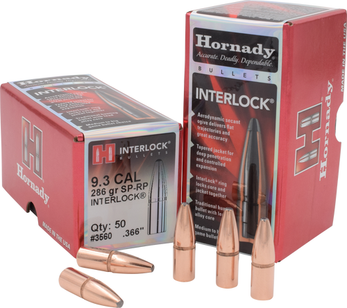 SSO72107 Hornady InterLock 9.3mm 286 gr SP-RP Bullets-50cnt Nexgen Outfitters