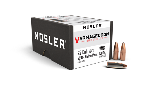 Nosler Varmageddon 35631 .22 Cal 62 gr Hollow Point Bullets-100cnt Nexgen Outfitters