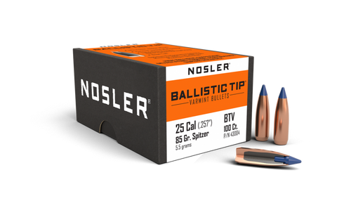 Nosler Ballistic Tip Varmint 43004 .25 Cal 85 gr Spitzer Bullets-100cnt Nexgen Outfitters