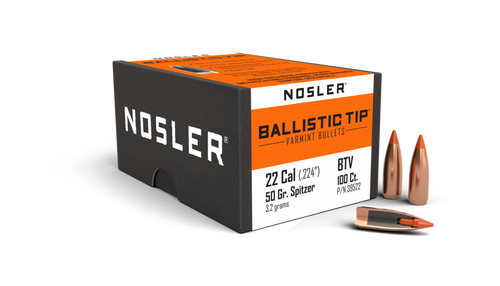 Nosler Ballistic Tip Varmint 39522 .22 Cal 50 gr Spitzer Bullets-100cnt Nexgen Outfitters