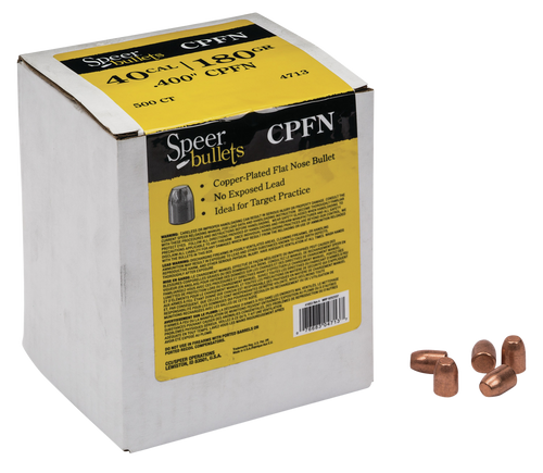 SSO27038 Speer Copper Plated 4713 .40 Cal 180 gr Copper Plated Flat Nose Bullets-500cnt Nexgen Outfitters