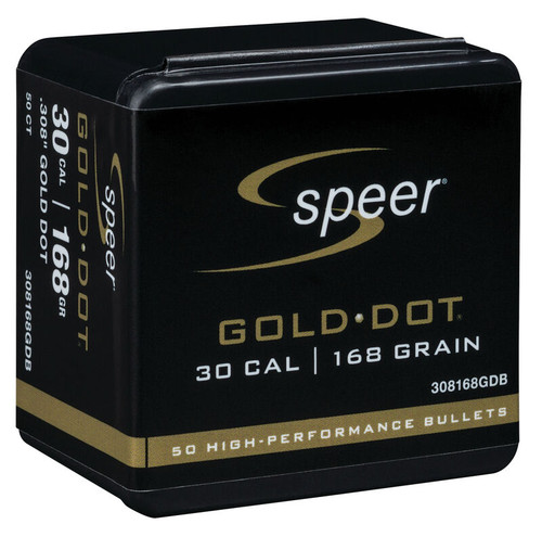 SSO118971 Speer Gold Dot Rifle 308168GDB .30 Cal 168 gr Soft Point Bullets-50cnt Nexgen Outfitters