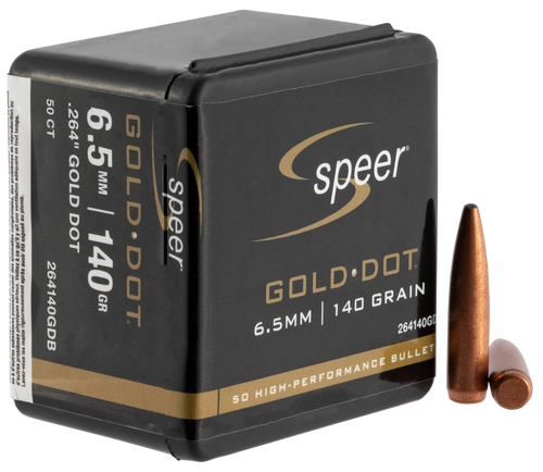 SSO114695 Speer Gold Dot Rifle 264140GDB 6.5mm 140 gr Soft Point Bullets-50cnt Nexgen Outfitters