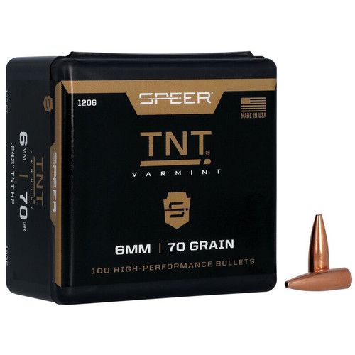 Speer TNT 1206 .243 Cal 70 gr Jacketed Hollow Point Bullets-100cnt Nexgen Outfitters