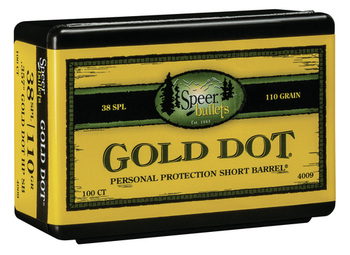 SSO35519 Speer Gold Dot SBR Protection 4009 .357 Cal 110 gr Hollow Point Bullets-100cnt Nexgen Outfitters