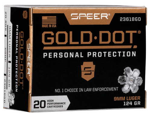 Speer Gold Dot Handgun 3998 9mm 124 gr Hollow Point Bullets-100cnt Nexgen Outfitters
