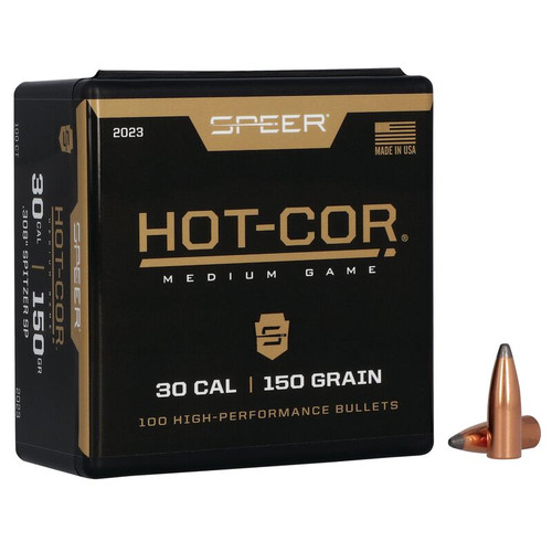 Speer Hot-Cor 2023 .30 Cal 150 gr Spitzer Soft Point Bullets-100cnt Nexgen Outfitters