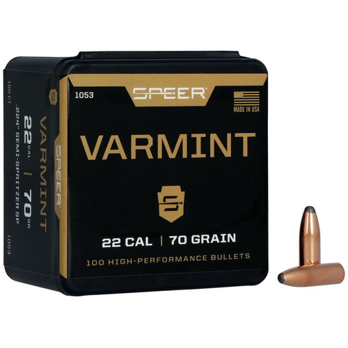 Speer Varmint 1053 .22 Cal 70 gr Jacketed Soft Point Bullets-100cnt Nexgen Outfitters