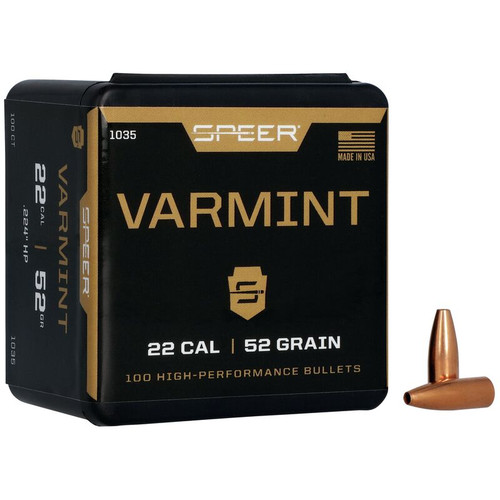 Speer Varmint 1035 .22 Cal 52 gr Jacketed Hollow Point Bullets-100cnt Nexgen Outfitters