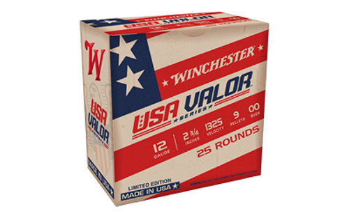 RPVWNUSA1200VP Winchester USA Valor 12 Gauge 2.75" 9 Pellets Buffered 00 Buck 25 Rnd Shotgun Ammo Nexgen Outfitters