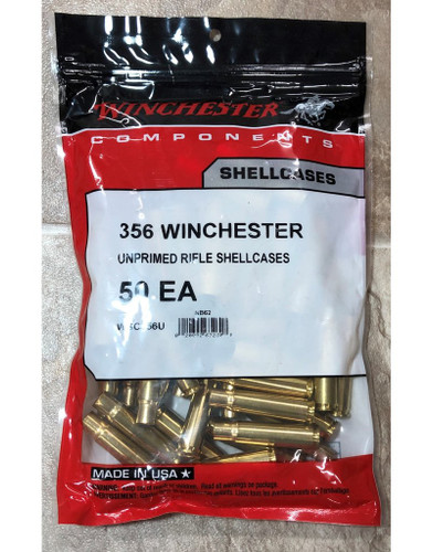 Winchester .356 Winchester Unprimed Rifle Brass 50cnt-WSC356U Nexgen Outfitters