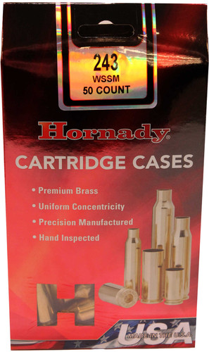 Hornady .243 WSSM Unprimed Rifle Brass 50cnt-86202 Nexgen Outfitters